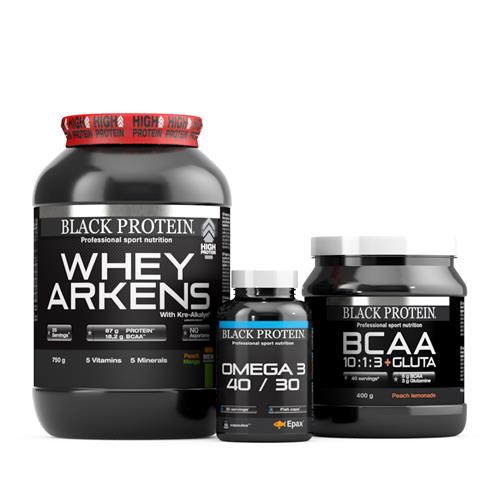 Protéines Black Protein Pack Black Protein Back To Gym - Version Whey Pêche Mangue & BCAA Peach Limonade & Omega 3
