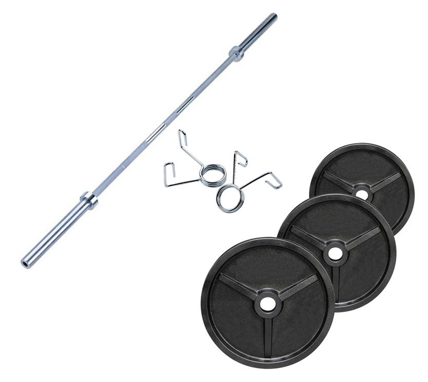 Musculation Pack Poids Olympiques 70 kg + barre + stop disques