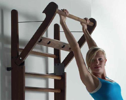 Échelle Suédoise Espalier Avec Barre De Traction - Station De Musculation Murale, Blanc, Charge 250kg