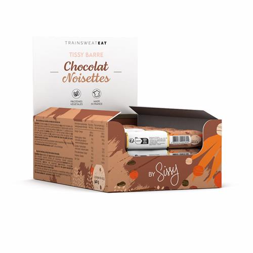 Barres protéinées TrainSweatEat Tissy Barre Chocolat Noisettes